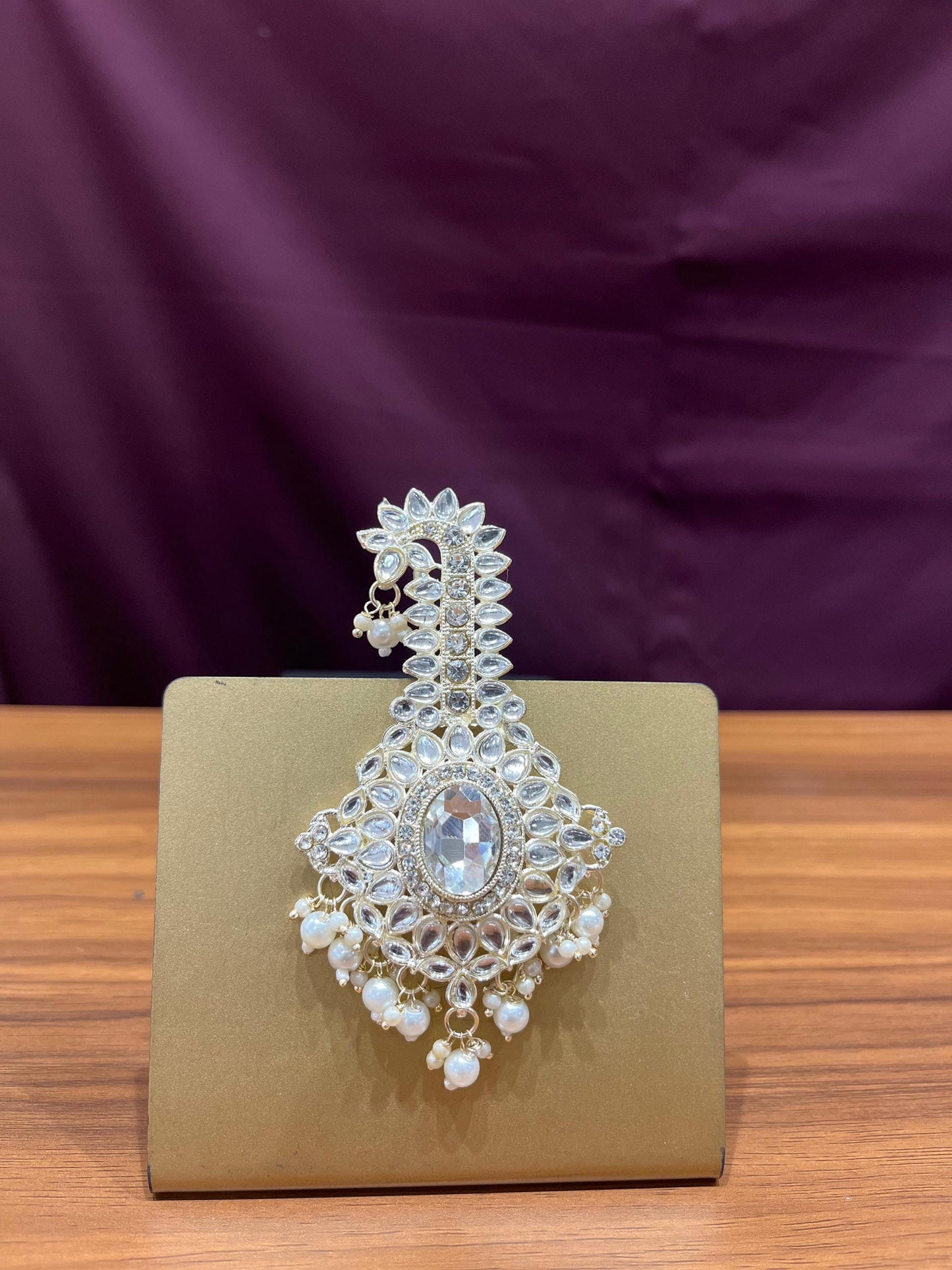 Minakari kalangi: Handmade Golden Attire turban kalgi brooch
