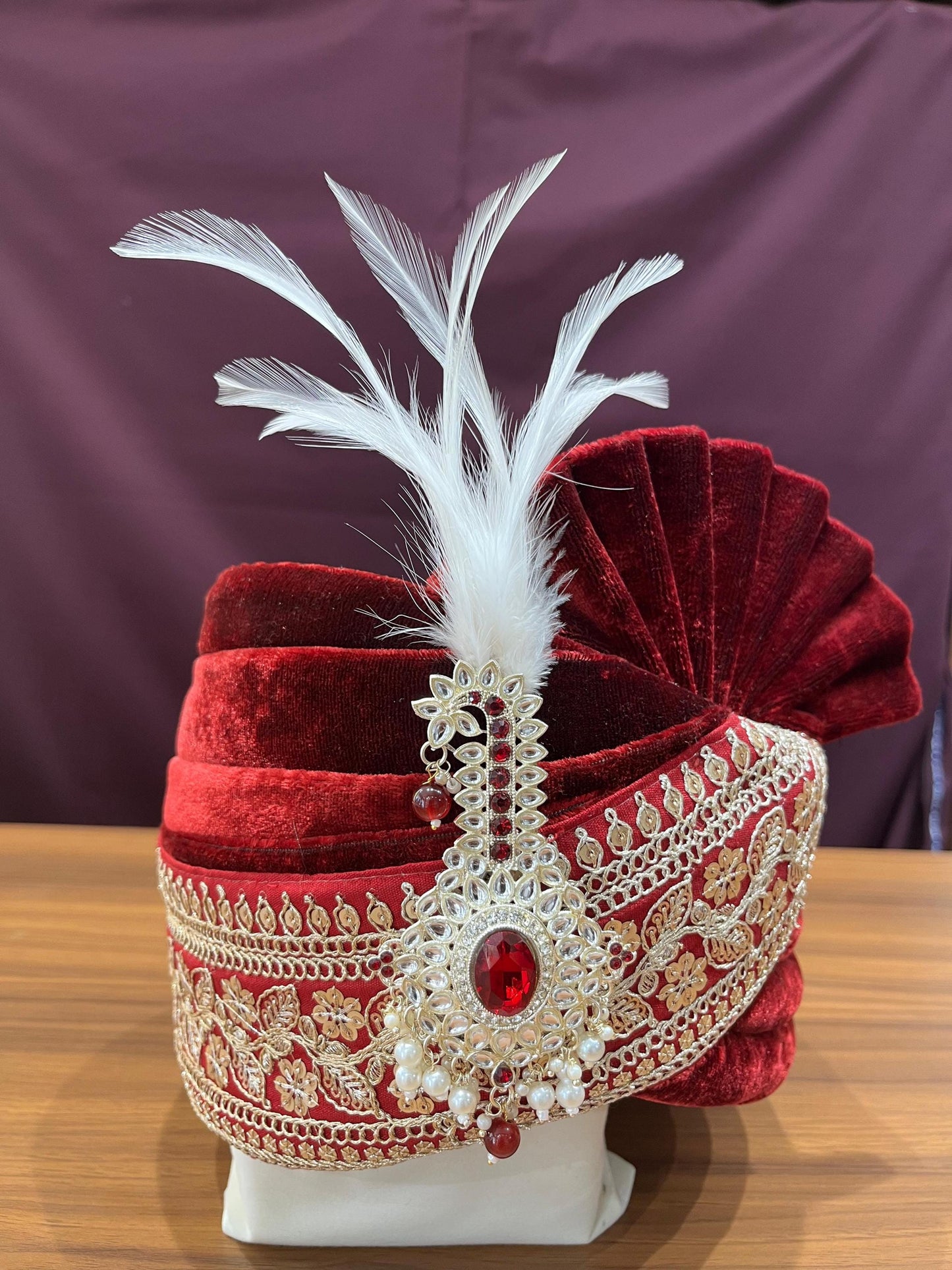 Groom Turban Kalangi Brooch, Kundan Indian Wedding Accessory