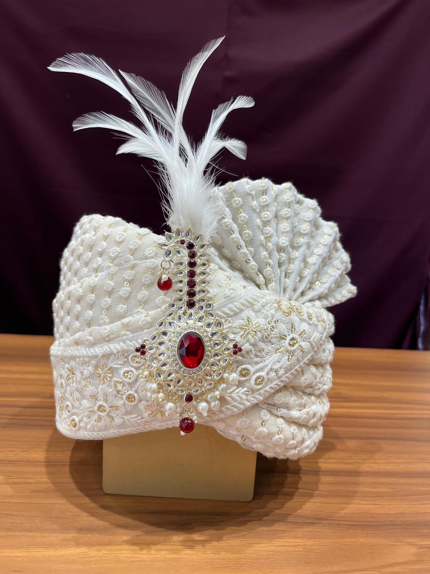 Groom Turban Kalangi Brooch, Kundan Indian Wedding Accessory