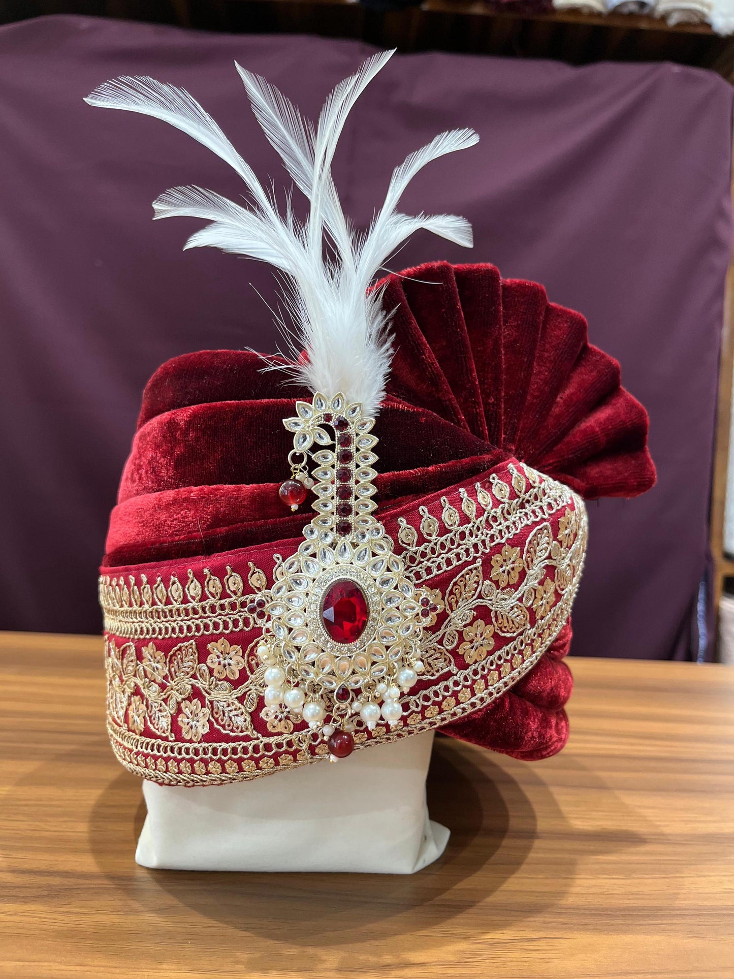 Groom Turban Kalangi Brooch, Kundan Indian Wedding Accessory
