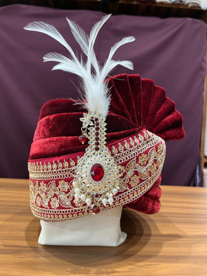 Groom Turban Kalangi Brooch, Kundan Indian Wedding Accessory
