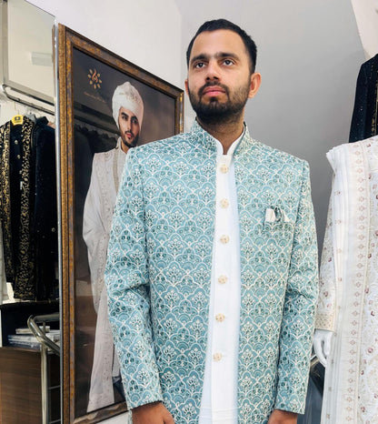 Elegant Groom Sherwani, Indo Western Wedding Outfit