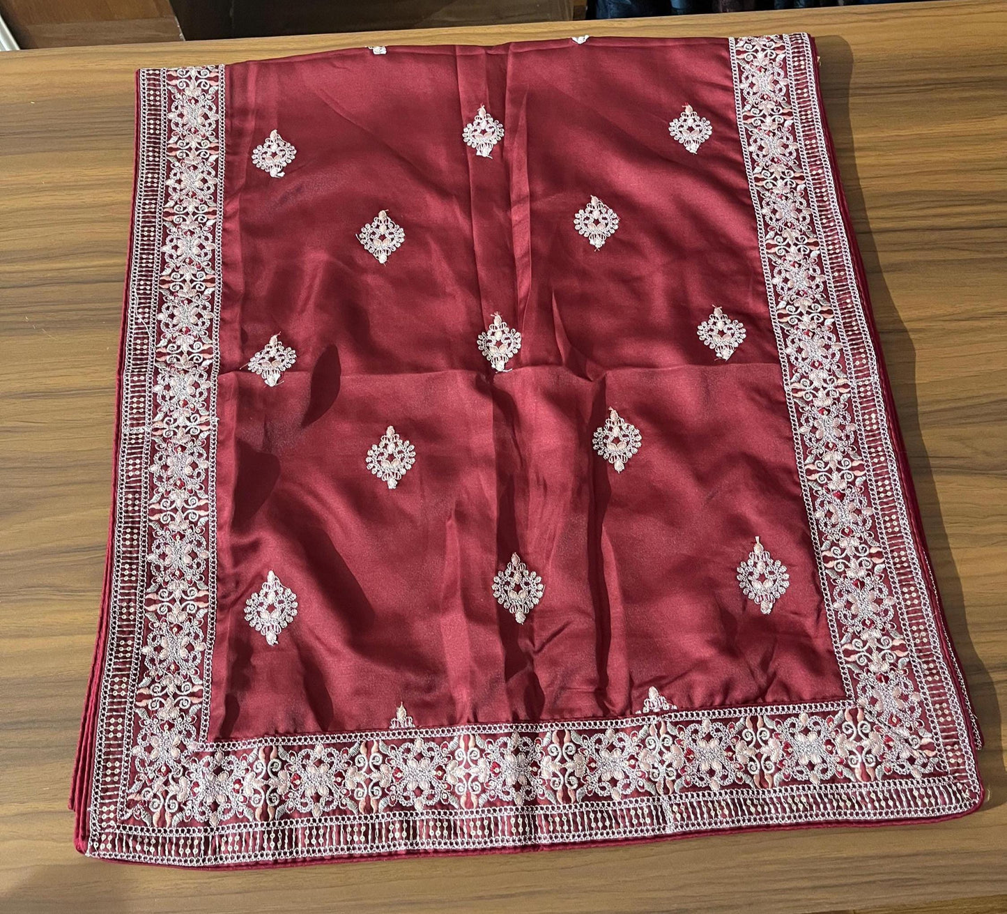 Maroon Embroidered Indian Wedding Turban, Sherwani Pagri