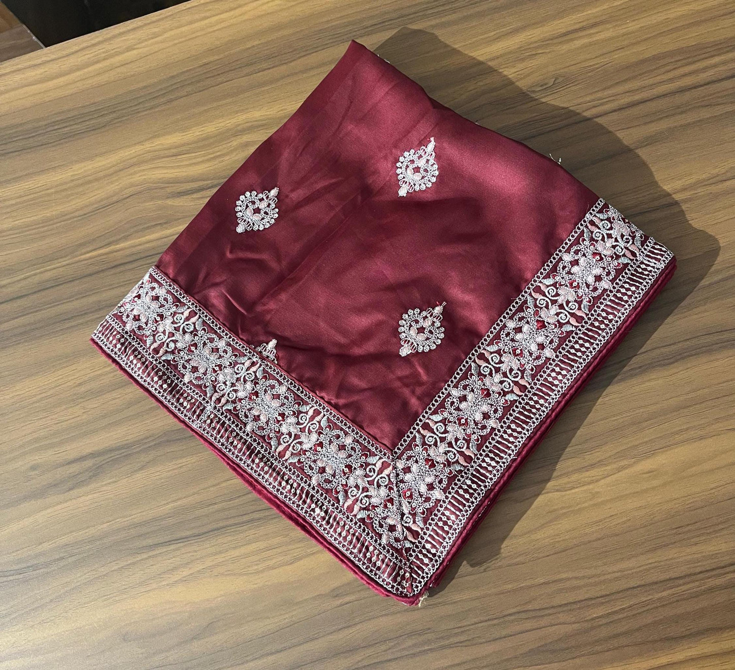 Maroon Embroidered Indian Wedding Turban, Sherwani Pagri