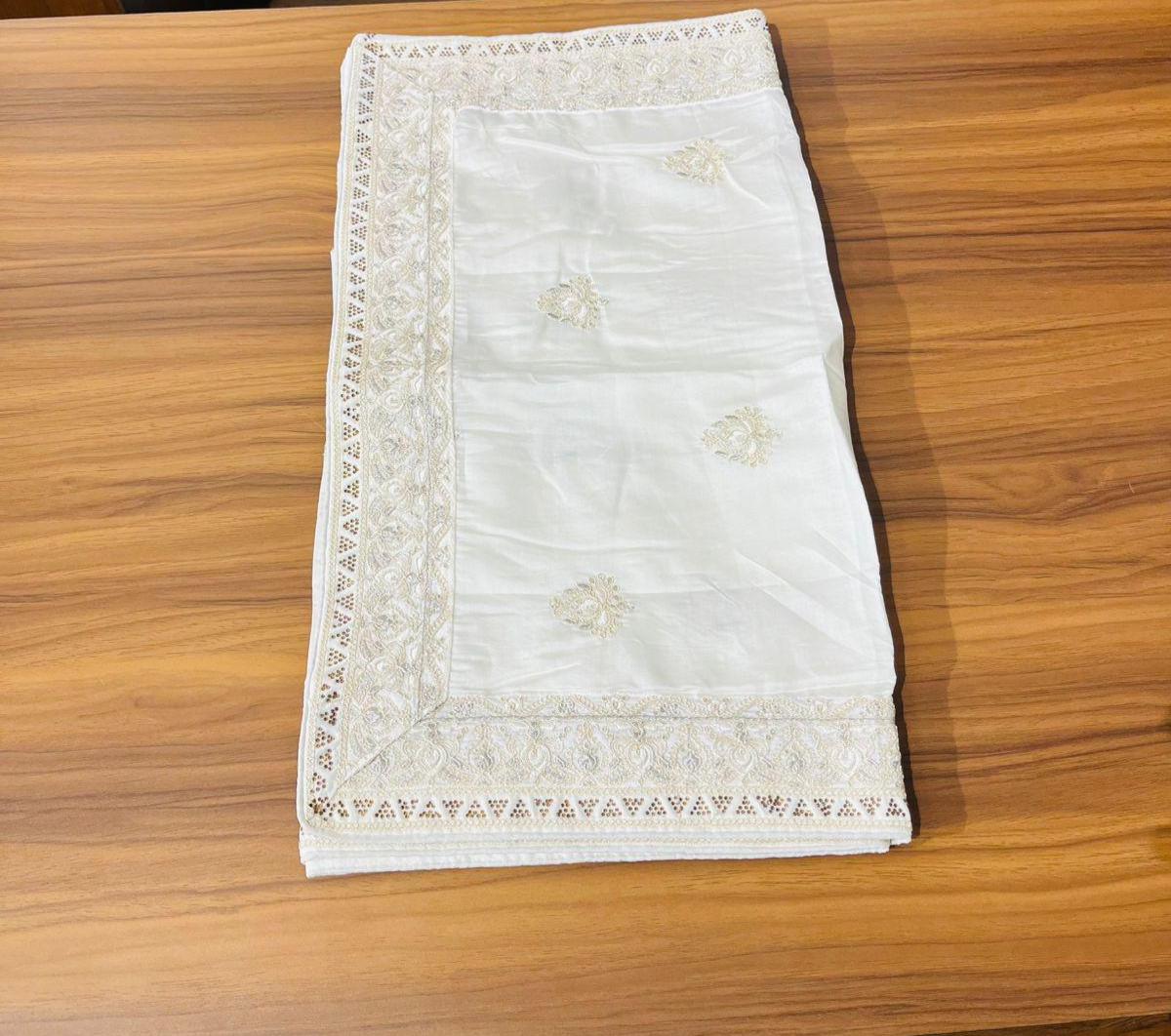 Cream Wedding Turban Shawl, Indian Groom Safa Shawl