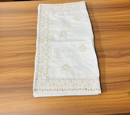 Cream Wedding Turban Shawl, Indian Groom Safa Shawl