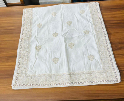 Cream Wedding Turban Shawl, Indian Groom Safa Shawl