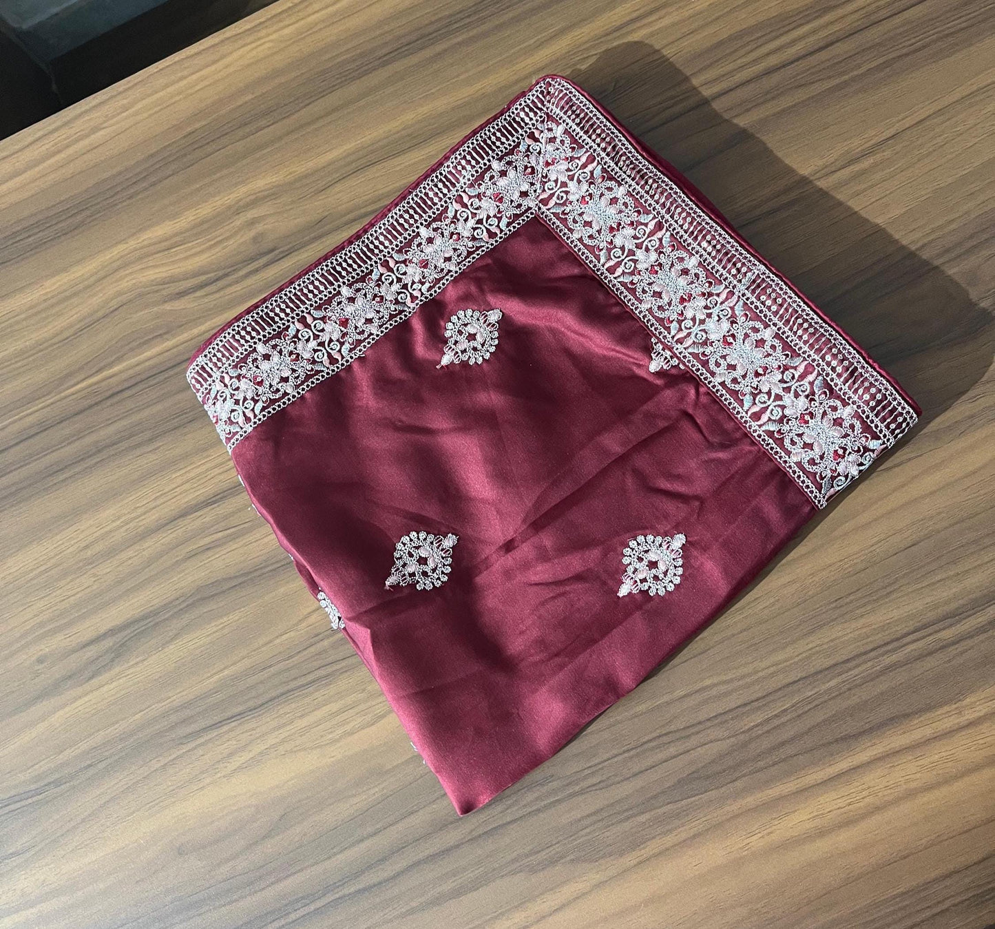 Maroon Embroidered Indian Wedding Turban, Sherwani Pagri