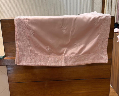 Dusty Rose Groom Turban & Shawl Set, Embroidered Indian Wedding Safa