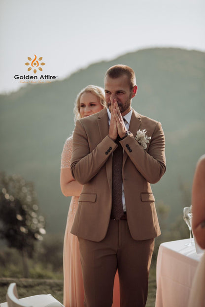 Custom Dusty Rose Groom Suit, Two-Piece Set Wedding Bespoke Suits