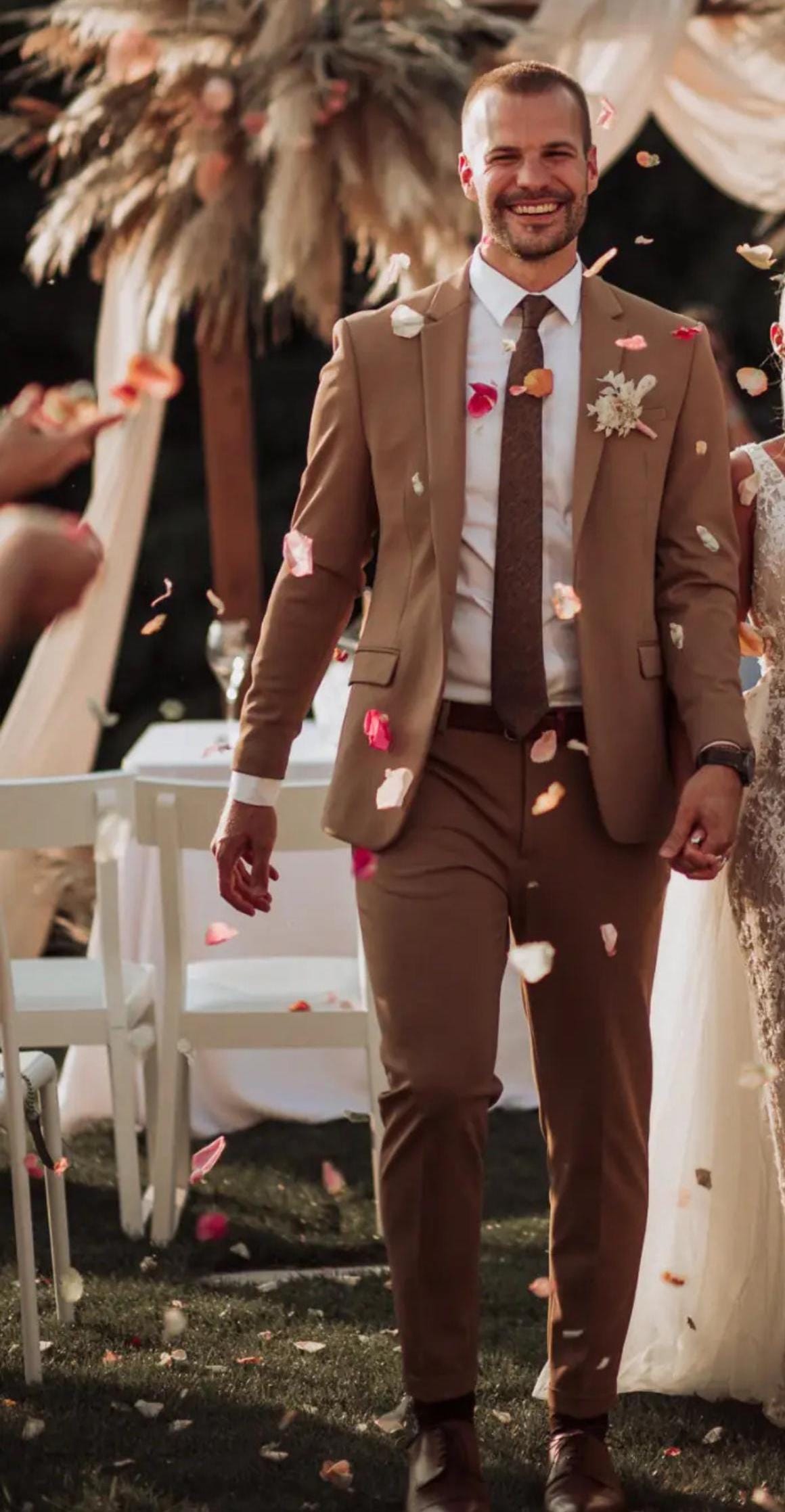 Custom Dusty Rose Groom Suit, Two-Piece Set Wedding Bespoke Suits