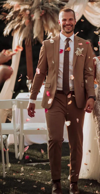 Custom Dusty Rose Groom Suit, Two-Piece Set Wedding Bespoke Suits