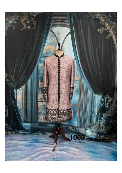 Dusty Rose Indo Western Sherwani for Groom, Sherwani outfit