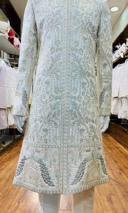 Luxury Ivory Groom Sherwani, Indian wedding Sherwani, Wedding Outfit