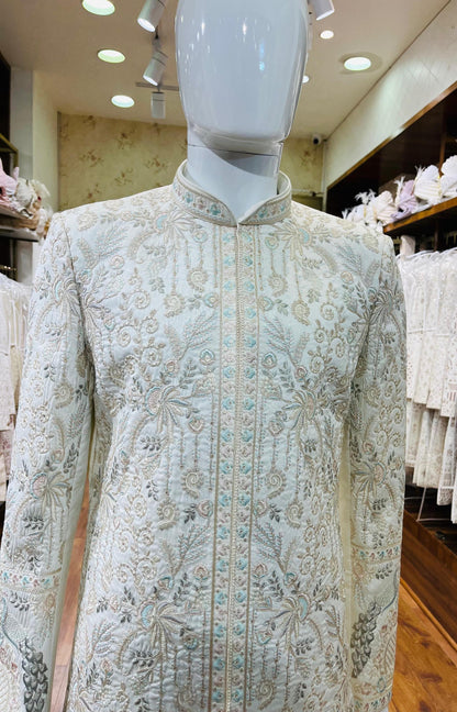 Luxury Ivory Groom Sherwani, Indian wedding Sherwani, Wedding Outfit
