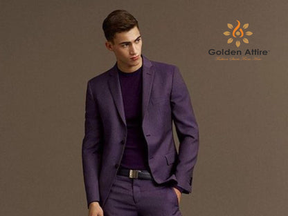Purple Suit for Men, 2-Piece Wedding Suit