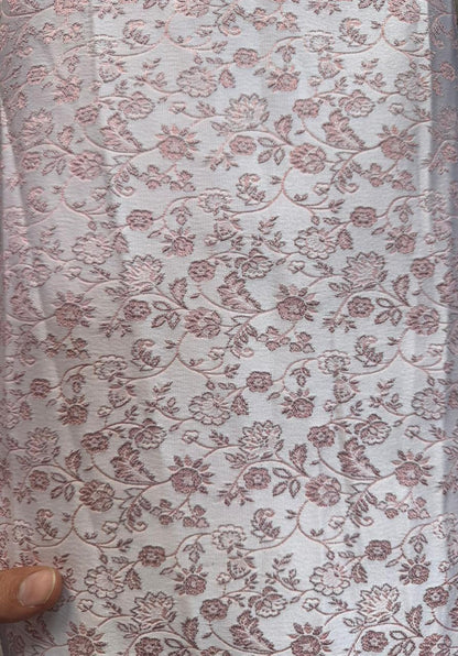 Blush Pink Brocade Floral Two Piece Groom Suit