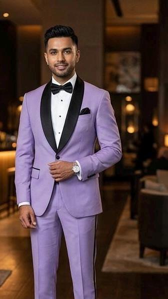 Lavender Tuxedo Suit for Men, Pastel Purple Prom Bespok Suit