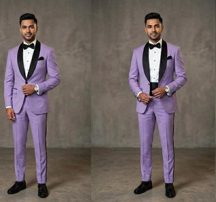 Lavender Tuxedo Suit for Men, Pastel Purple Prom Bespok Suit