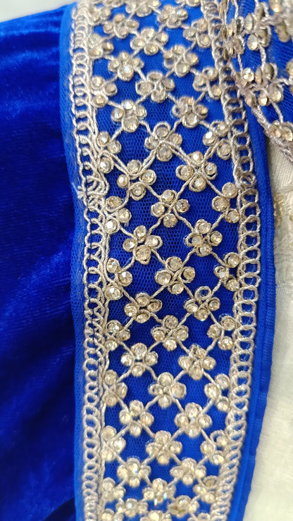 Royal Blue Groom Turban Shawl, Lightweight Adjustable Pagri for Sherwani