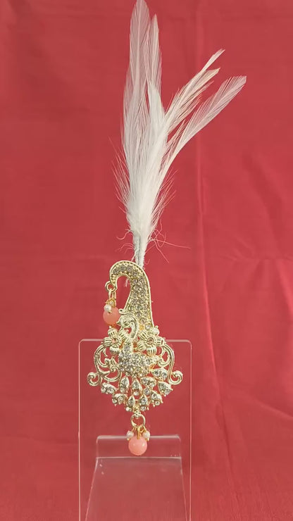 Kundan Turban Brooch, Indian Groom Kalangi Sarpech