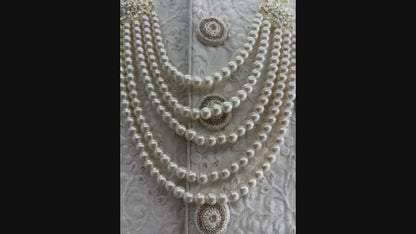 Pearl Sherwani Necklace: Indian Wedding Groom Jewelry
