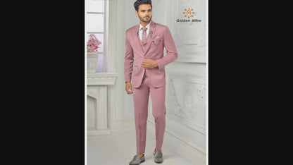 Premium Dusty Rose Groom Suit, 3-Piece Wedding Suit for Men