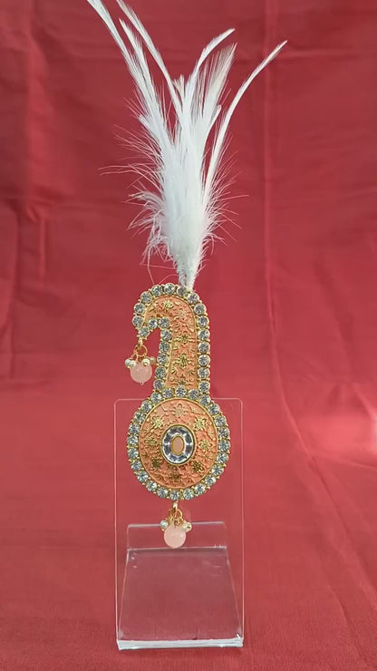 Kundan Turban Brooch, Indian Groom Kalangi Accessory