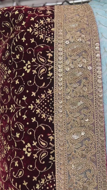 Maroon Sherwani Shawl: Indian Wedding Groom Stole