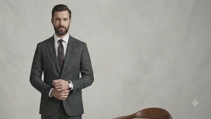 Premium Grey Three Piece Suit, Bespoke Tailored Wedding Suit for Men
