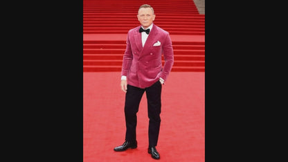 Luxury Pink Velvet Double-Breasted Suit